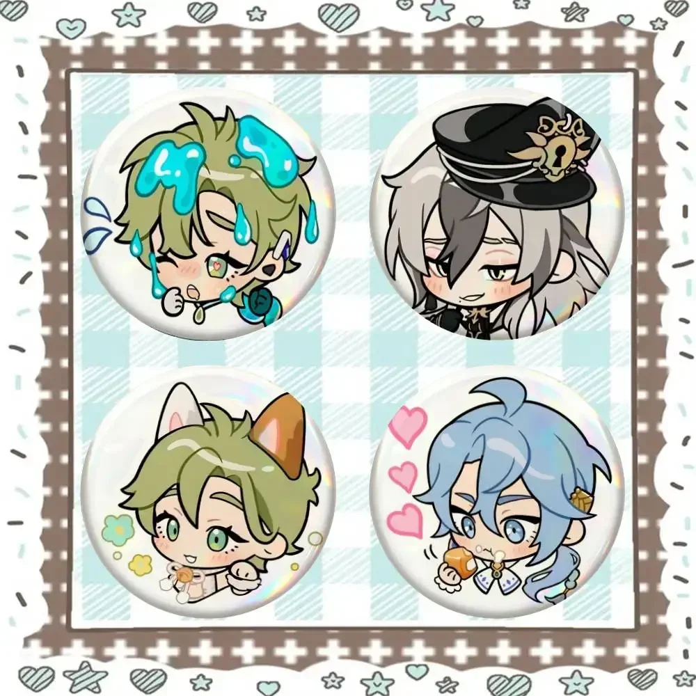 Cool Cartoon Boy Soft Button Pins Quincy Garu Edmond Eiden Olivine Yakumo Kuya Brooch Anime Game NU Badges Bag Clothes Jewlery