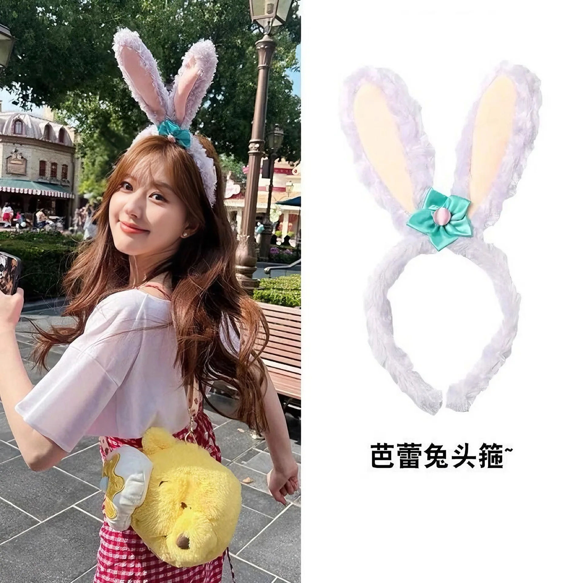 

Повязка на голову с бантом в горошек для фотосессий в парке развлечений