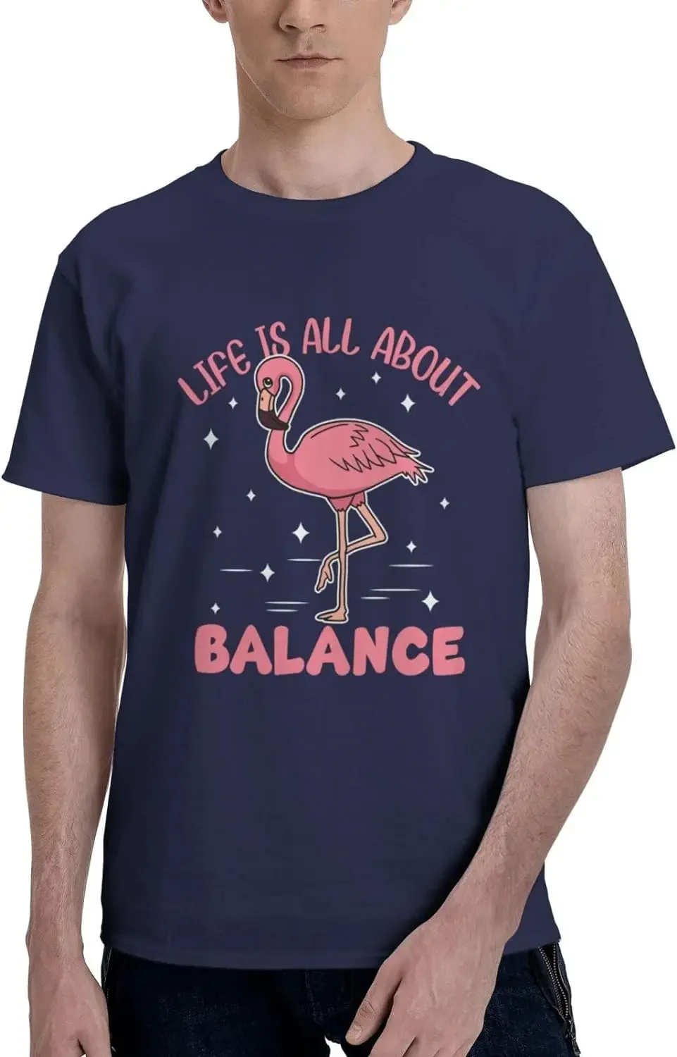 Adult Unisex Short Sleeve T-Shirt Classic Fit Crew Neck Soft and Comfy Life is All About Balance