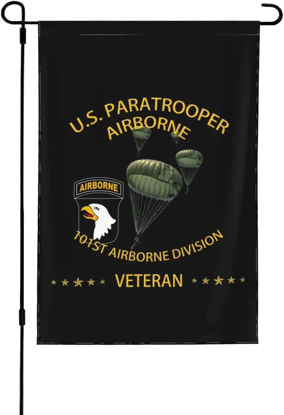 Us Paratrooper 101st Airborne Division Veteran Double Sided Garden Flag Decoration Outdoor Home Yard Flag  12.5