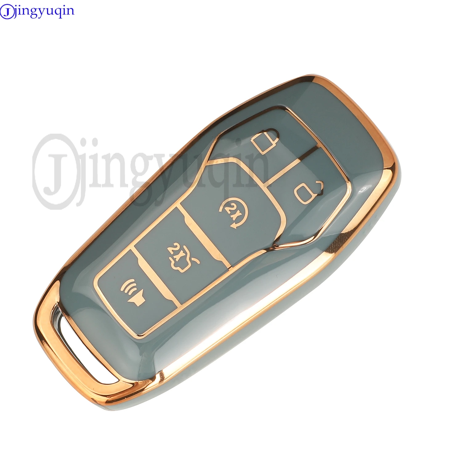 Jingyuqin TPU รีโมทกุญแจรถ Fob สําหรับ Ford Fusion Mondeo Mustang F-150 Explorer Edge 2015 2016 2017 2018 Accessorie