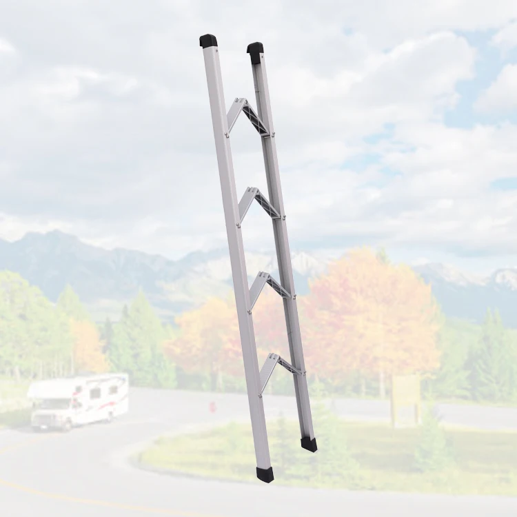 

China Factory Sale Aluminum Alloy RV Outdoor/ Inner Door Camper Ladder 4 Steps Caravan Folding Ladder Rv Exterior Ladder