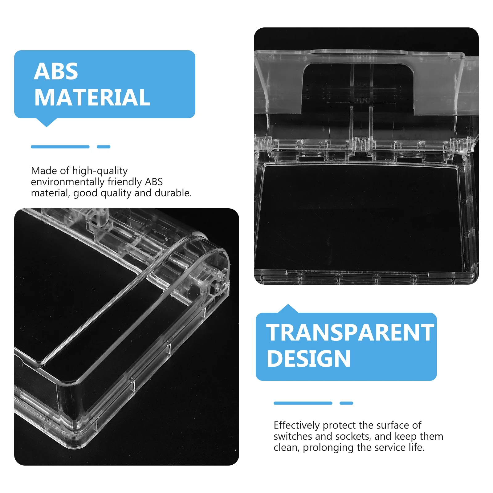 

2Pcs Socket Waterproof Box 118 Type ABS Material Wall Protector Cover Splash Proof Bathroom Living Room Bedroom