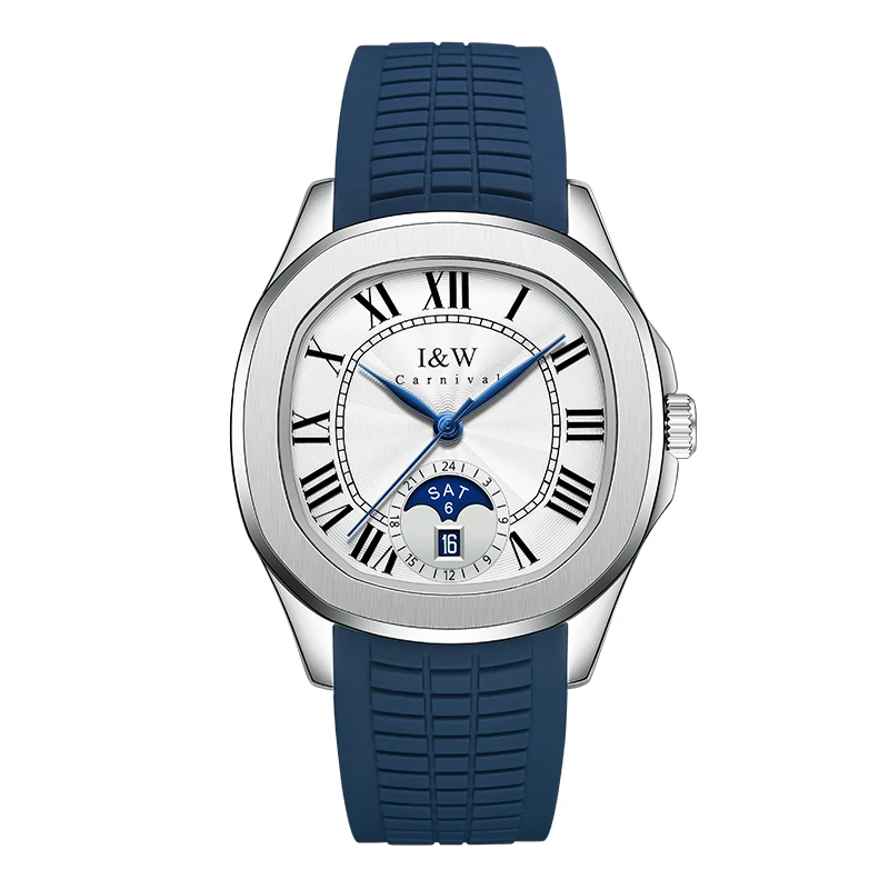 Zwitserland Carnaval Nh36 Automatisch Uurwerk Horloge Voor Heren Waterdicht Luxe Merk Mechanische Herenhorloges Kalender Antiek Gmt