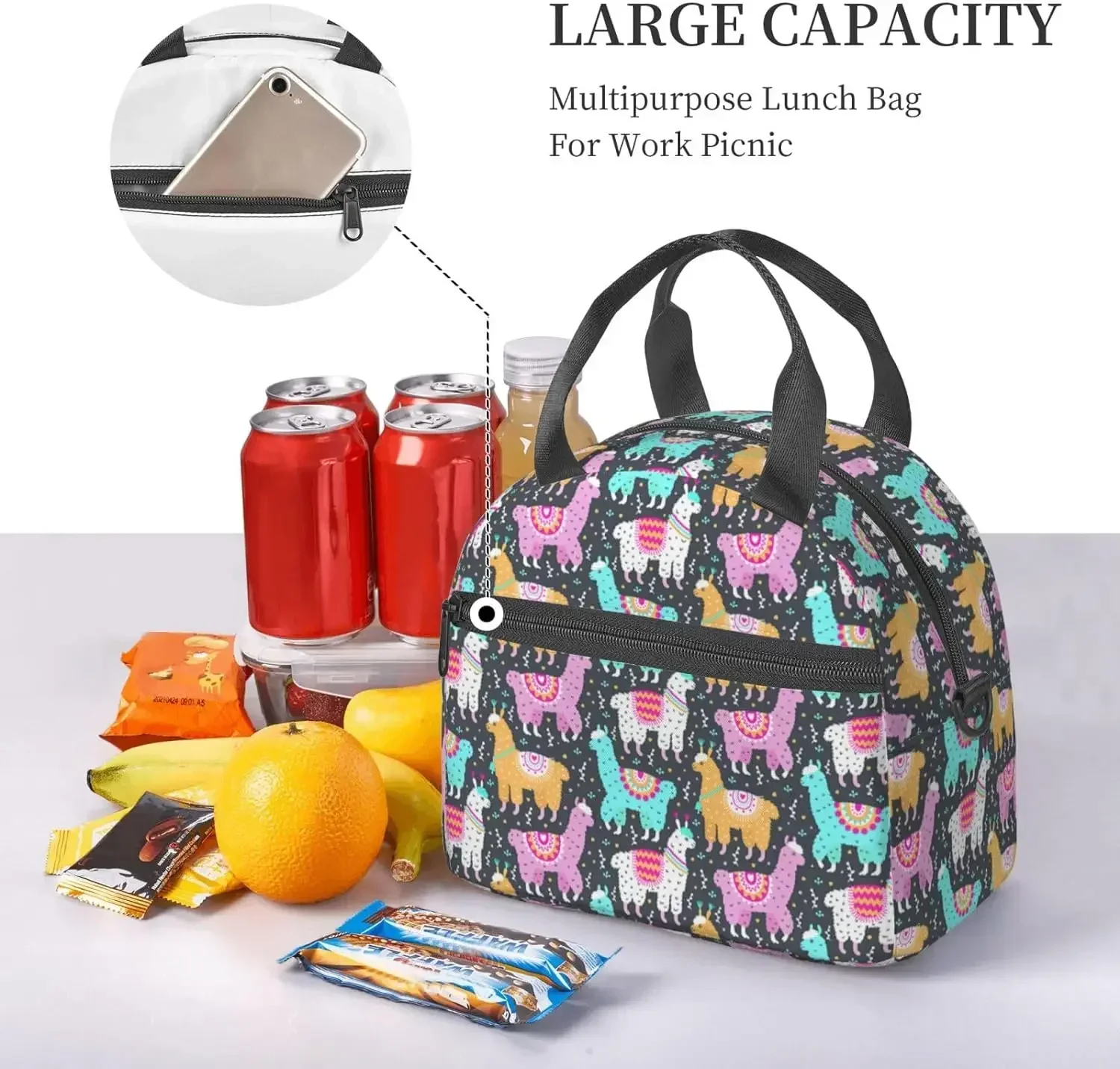 

Insulated Lunch Box for Women Men Reusable Leakproof Cooler Bag for Office Travel Picnic