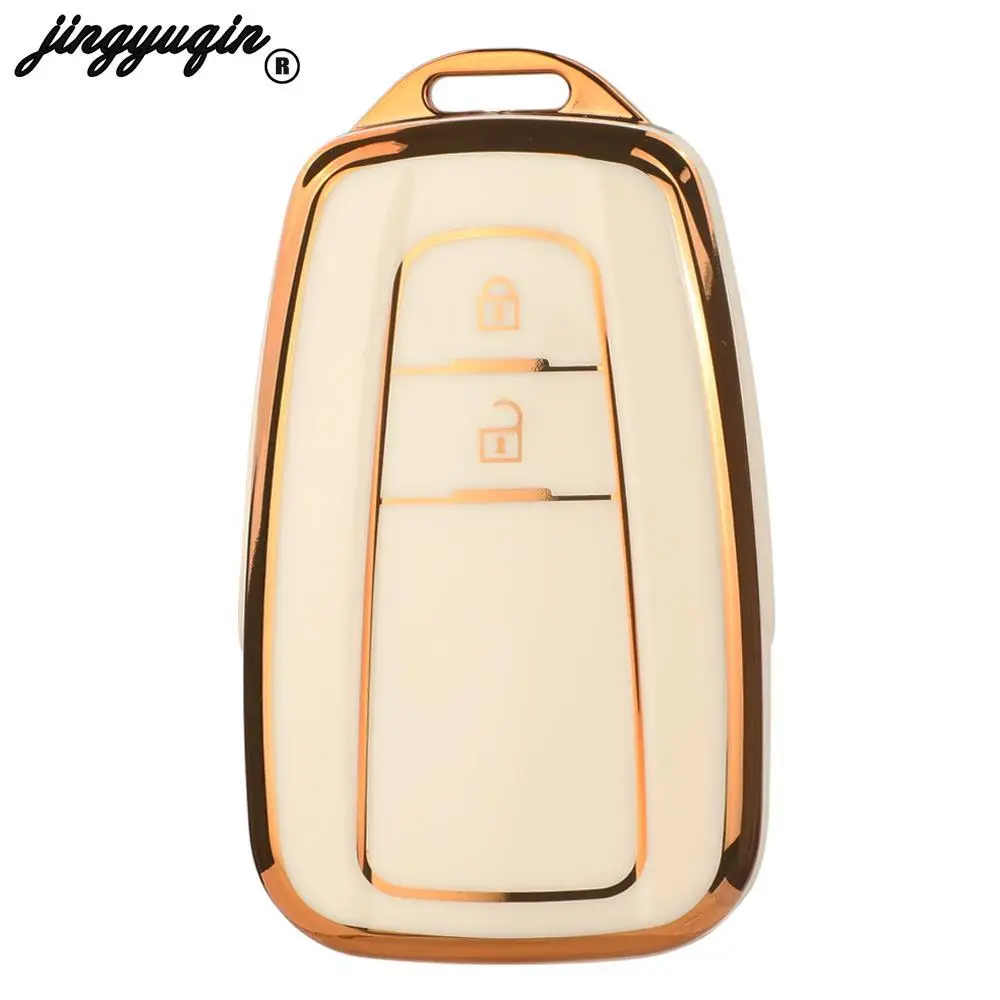 Jingyuqin-غطاء مفتاح بعيد من البولي يوريثان لتويوتا ، كامري ، rav4 ، بريوس ، اتفاقية حقوق الإنسان ، c-hr ، أفالون ، كورولا ، لاند كروزر ، برادو ، اكسسوارات