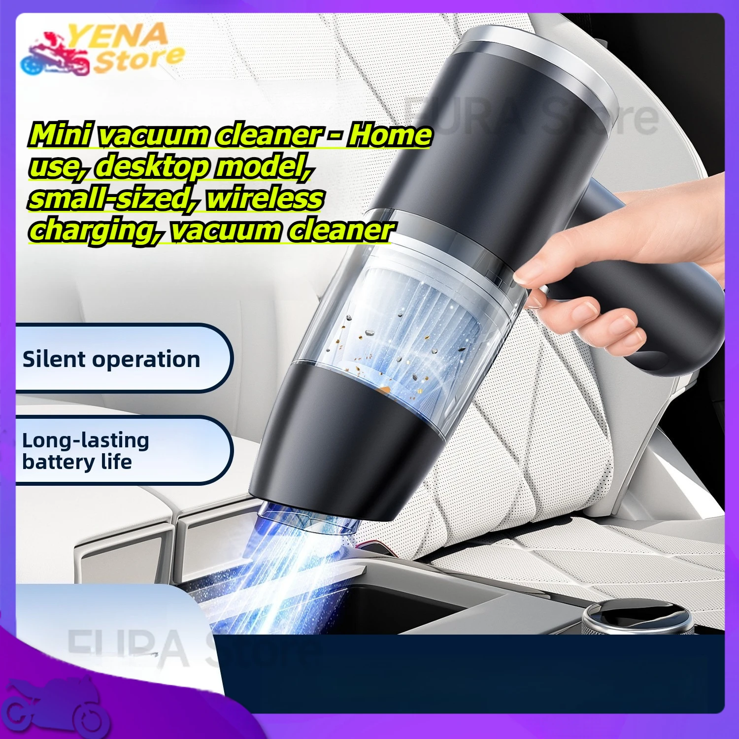 

2025 Mini Car Vacuum Cleaner Portable Powerful HandHeld Car Cleaner Dust Display Lamp Strong Suction Air Gun