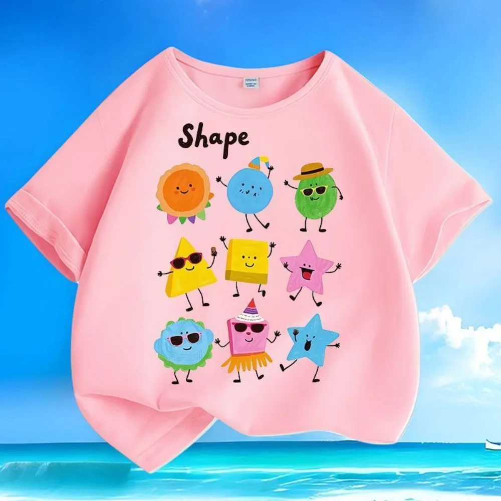

Trendy New Arrival Cartoon Fun Painted Short Sleeve T-shirt for Little & Middle Boys & Girls - Summer Loose Crew Neck Top