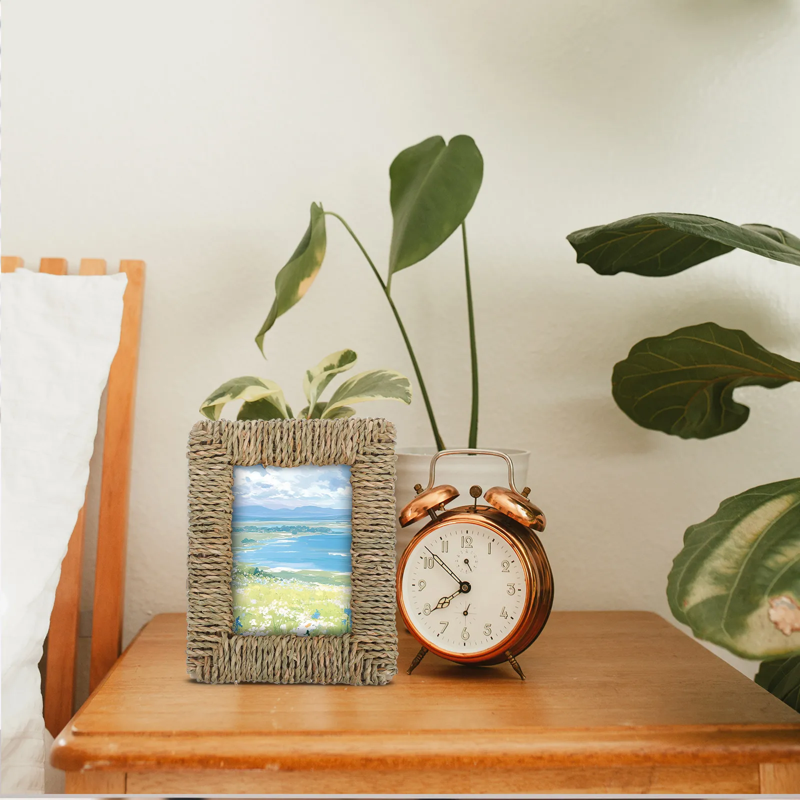 Boho Woven Photo Frame for Rustic Decor