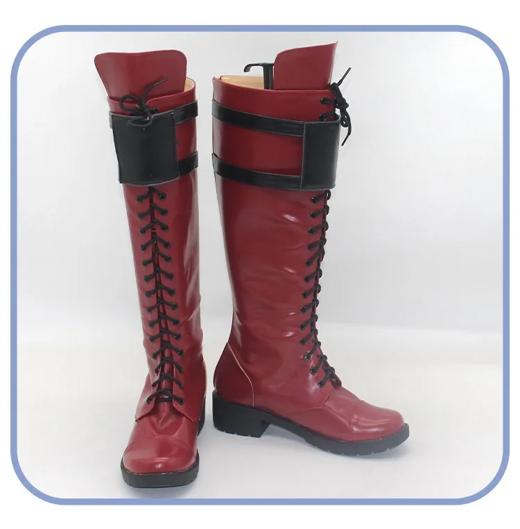 Lady Mary Cosplay Shoes Game Cosplay Props Red boots big size Halloween Game Party PU leather Shoes Custom Made