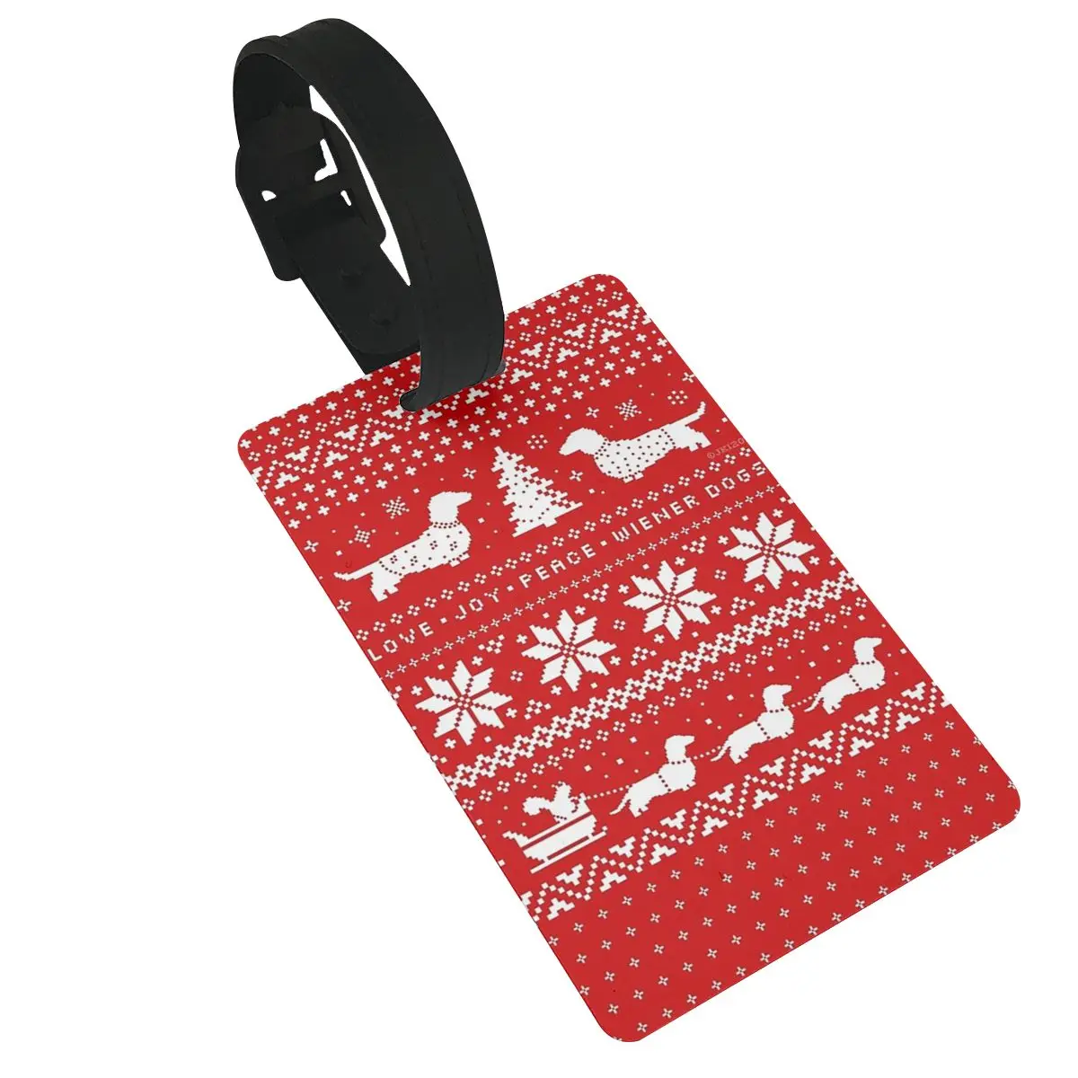 

Dachshunds Christmas Luggage Tags Suitcase Accessories Travel Fashion Baggage Boarding Tag Portable Label Holder ID Name Address