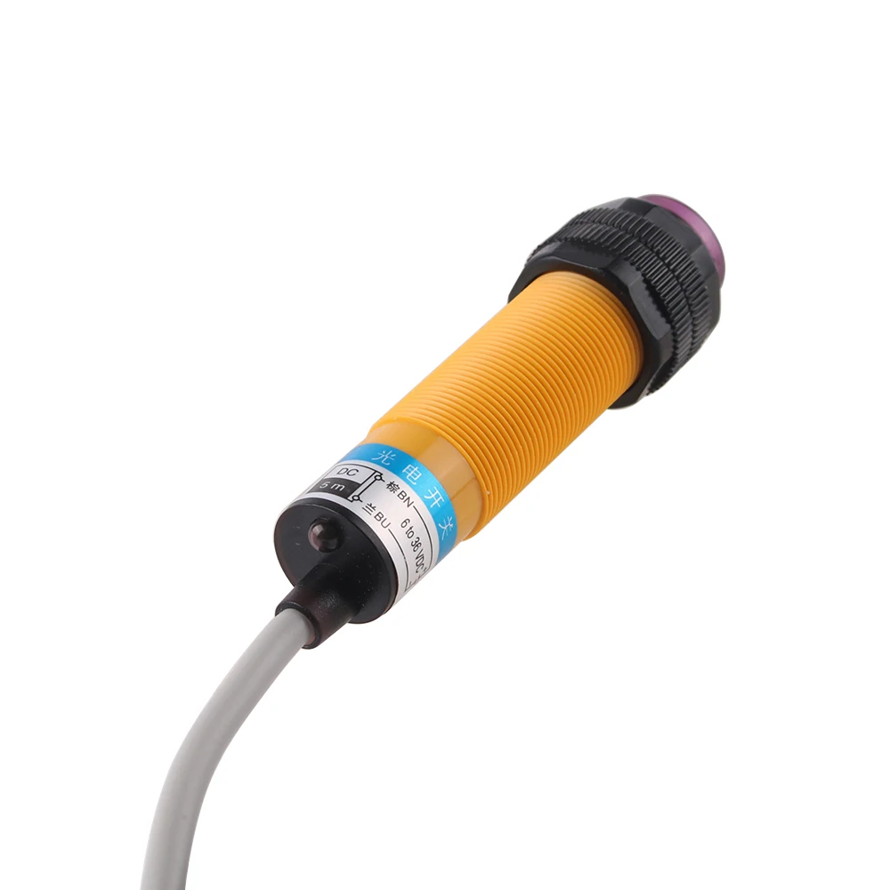 E3F-5D jarak deteksi 5m NO NC NPN PNP inframerah refleksi Relative sinar Laser fotolistrik Sensor Switch DC6-36V AC90-250V