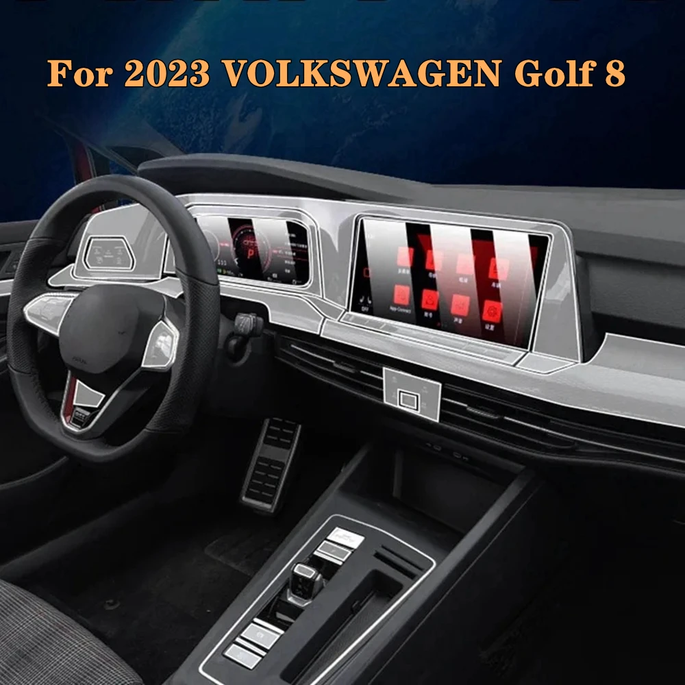 Car Door Center Console Media Dashboard Navigation TPU Anti-scratch Protector Film For VOLKSWAGEN Golf 8 R-Line GTI 2023