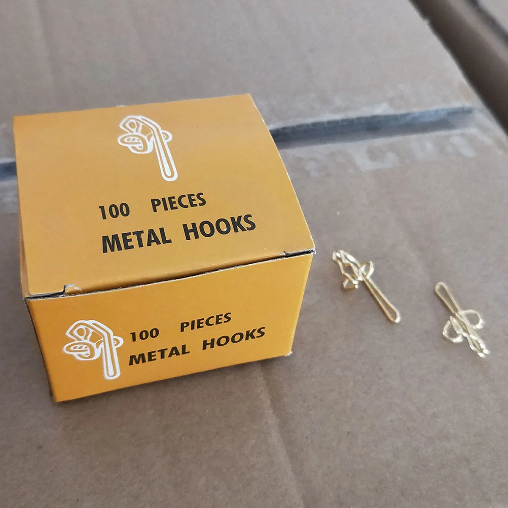 

100Pcs Silver Curtain Hooks Nickel Plated Strong Grip for Drapery Rings Tracks Pegboards Wall Cloth Artwork Hanging Accessories