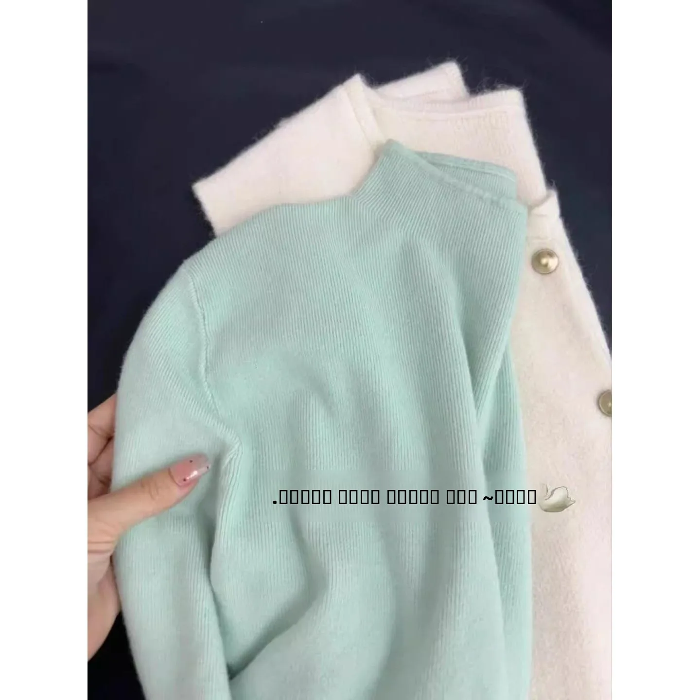 

Осень-зима женский вязаный свитер базовый слой небольшой воротник-стойка мягкий фуфу большой размер мм внутренняя одежда простой топ