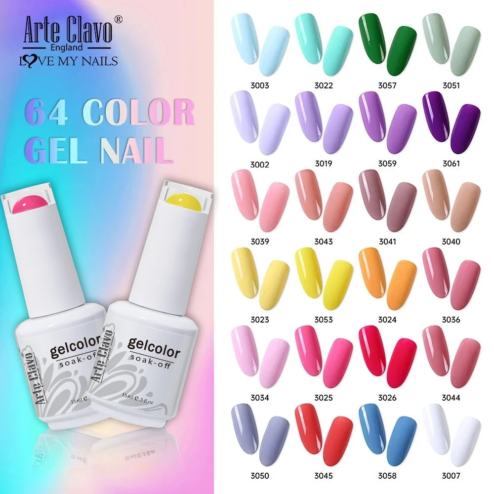 

Arte Clavo 15ml Gel Nail Polish 354Color UV&LED Gel Polish Soak Off Red Pink Gellak Coat UV Gel Varnish Nail Art Design Manicure