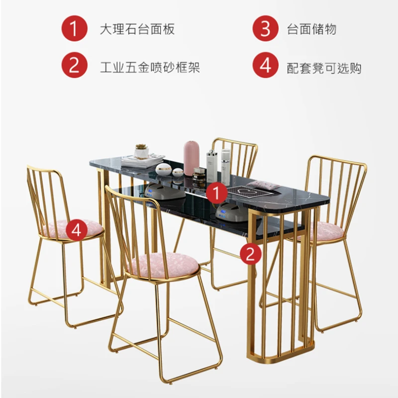 Modern Minimalist Nail Desk Speciality White Simple Nordic Manicure Table Design Metal Mesa Manicure Salon Furniture YX50ZJ