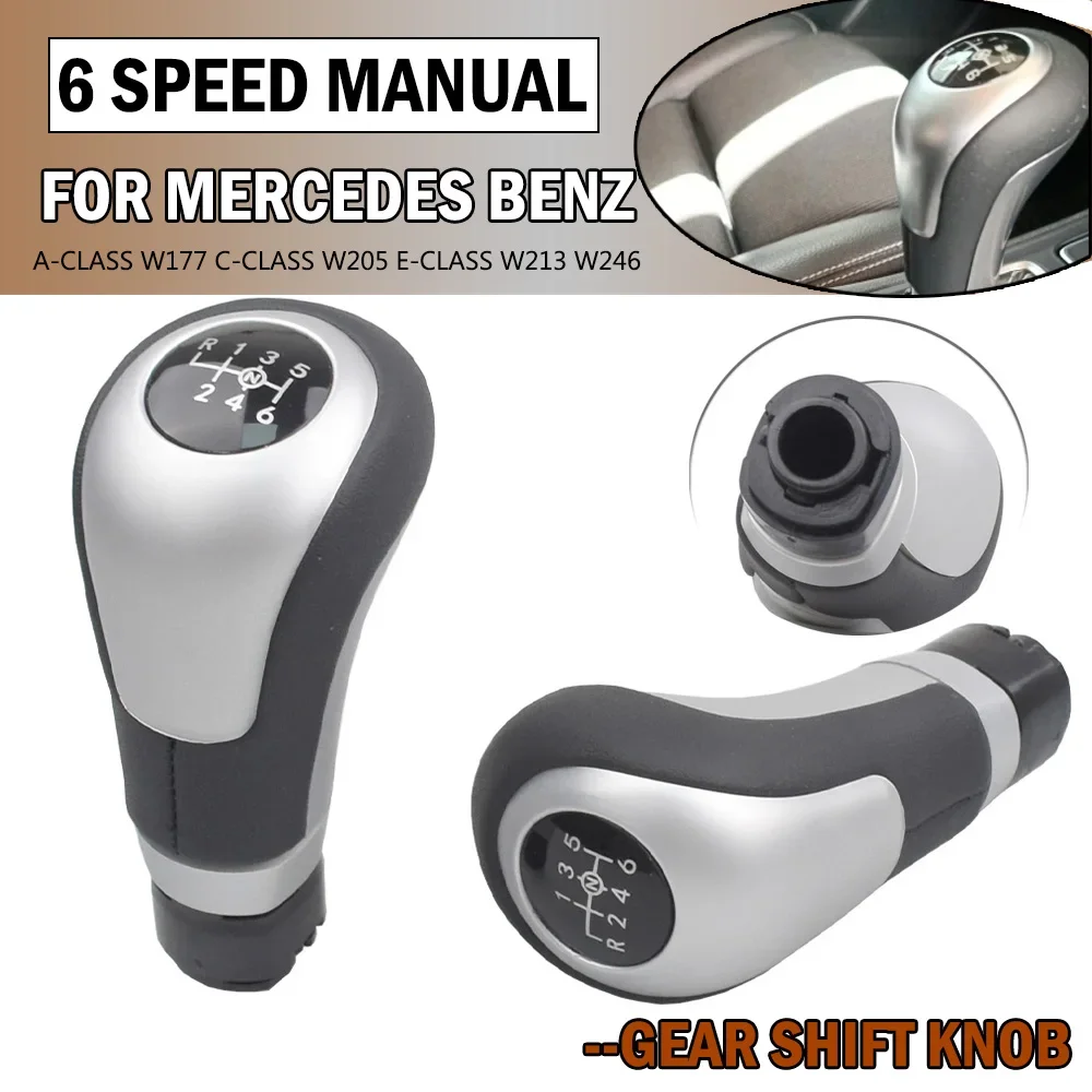 Manual 6 Speed Car Shift Gear Shifter Knob For Mercedes Benz A W176 B W246 2012-2018 car styling