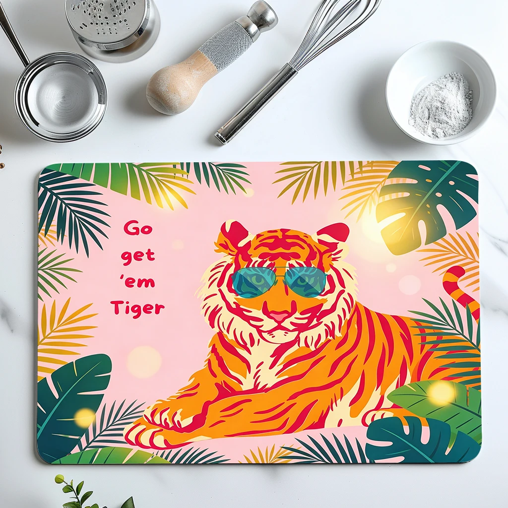 Cute Peace Gesture Pattern Polyester Absorbent Mat - Stylish Decorative Mat for Home, Bathroom and Entryway Use