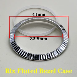 Slope Silver 41mmx32.3mm Fluted Bezel Ring for Rlx Top Ring Pad Watch Slope Stainless Steel Replacement Parts