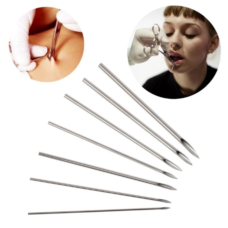 Piercing de corps en acier inoxydable, creux, mixte, outil, 12G, 13G, 14G, 15G, 16G, 17G, 18G, 19G, 20G, ensemble de 20 pièces