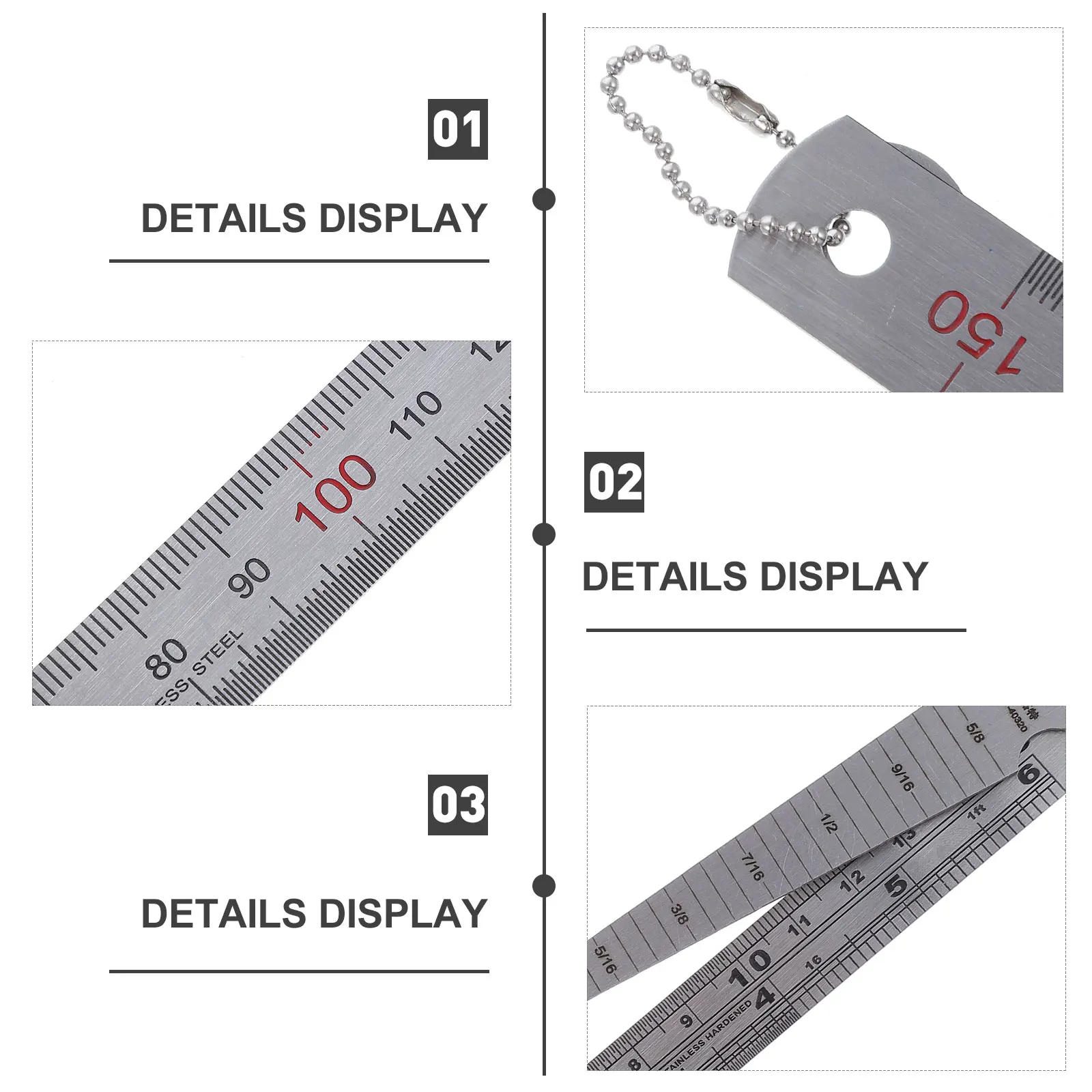 

Stainless Steel Taper Gauge Straight Ruler Pocket Mini Gap Measuring Tool For Welding Inspection Engineering Bore