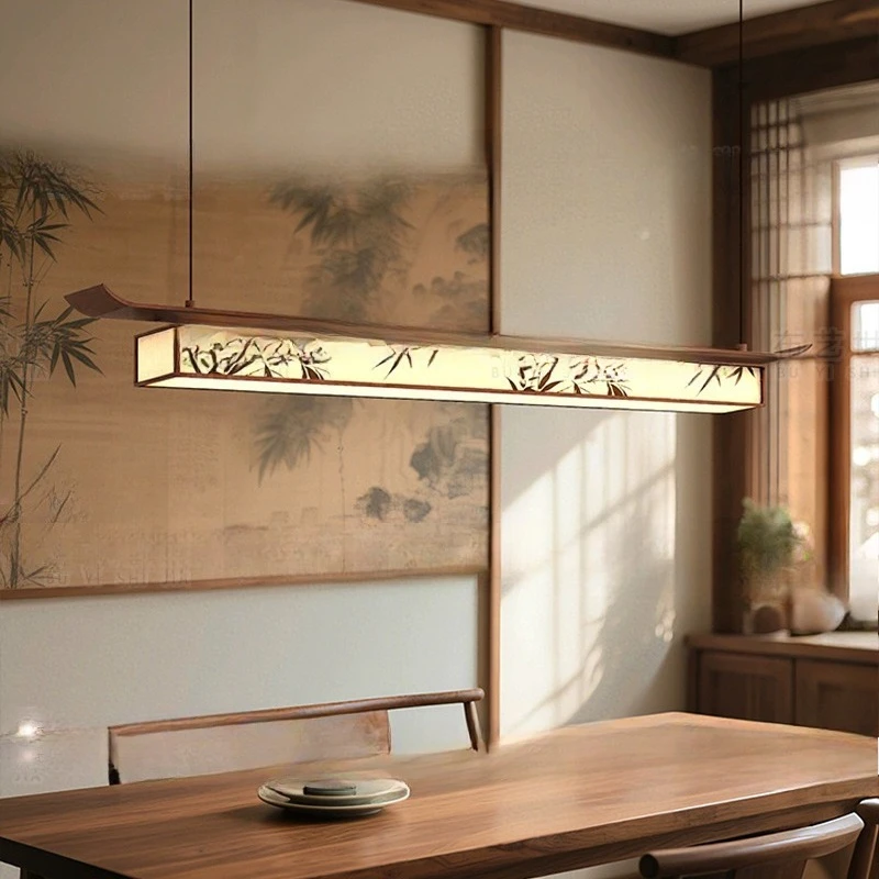 

Song Dynasty aesthetic decoration with long strip dining room zen new Chinese style living room imitation solid wood study tea