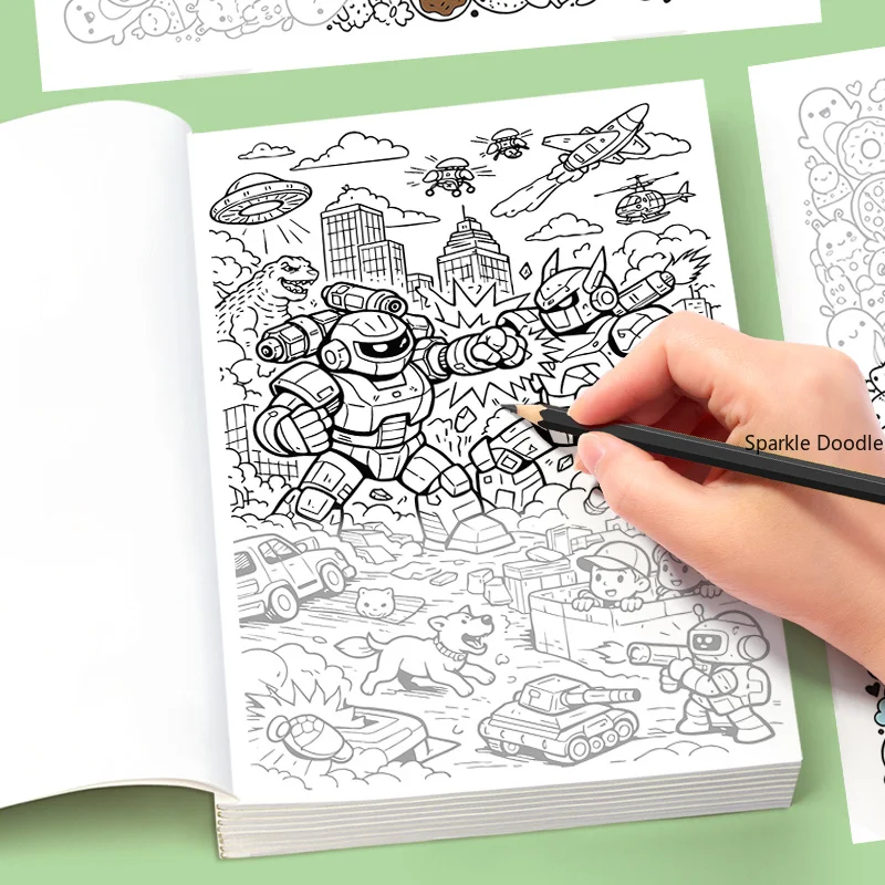 A Diverse Themed Meditation Coloring Graffiti Copy Book, Succulent Plants/flowers/food/mandalas and Other Themes, 24 Pages