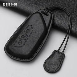 Leather Car Key Case Cover Shell For VW Volkswagen Golf 8 2020 Skoda Octavia A8 2021 SEAT Leon MK4 Protected Fob Keychain Bag