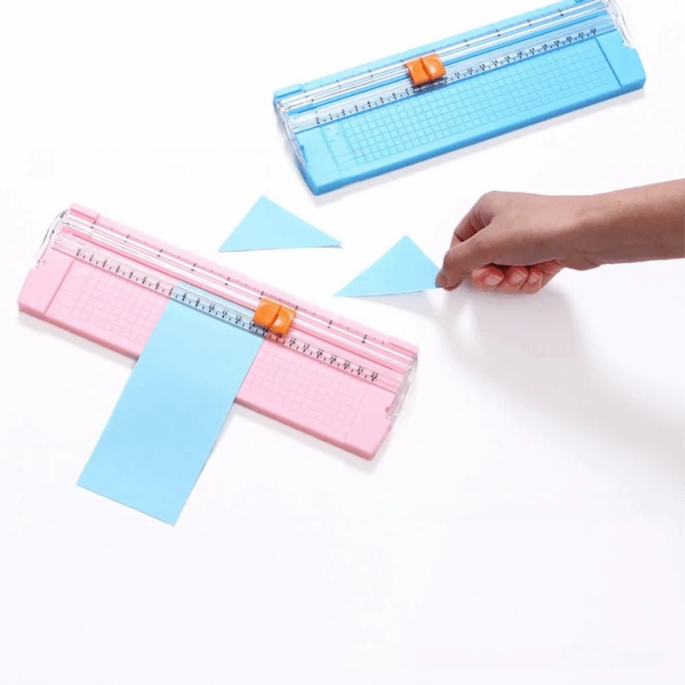 Purple/Pink/Orange/Blue/White A4 Paper Trimmer 220*60mm Cutting Size Clear Scale Paper Cutter Security Safeguard Carbon Steel