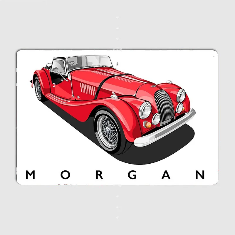 Morgan Classic British Sports Car Metal Plaques Poster Garage Club Home Room Wall Decor Bar Cave Classic Tin Sign Posters