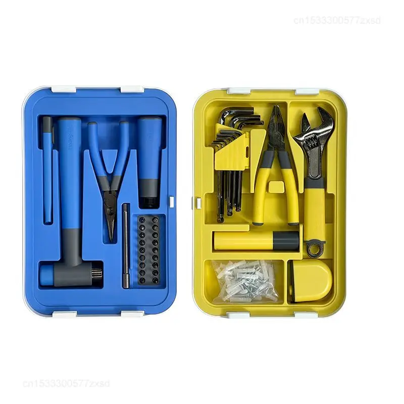 Xiaomi FINDER Box Layered Toolbox Set Household Multifunctional Maintenance Tools Combination Electric Drill Pliers Knife Hammer