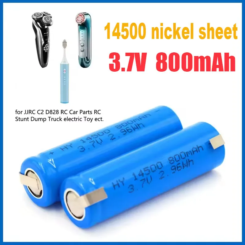 Batería recargable de litio 14500, 3,7 V, 800mAh, para JJRC C2 D828, coche de Control remoto, juguete, Afeitadora eléctrica, cepillo de dientes, maquinilla de afeitar