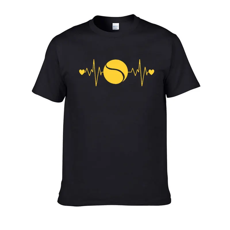 Cotton 100% New Summer Fashion Tennis Heartbeat Lifeline  Graphic T Shirts  Oversized T Shirt  Men and Woman Clothing