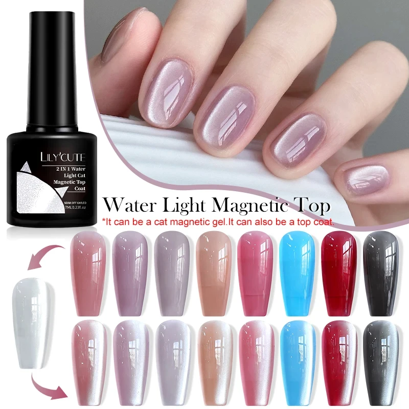 LILYCUTE Waterlicht Kat Magnetische Top Coat UV LED Gelvernis Losweken Kat Magnetische Effect Functie Gel Nagellak DIY Manicure