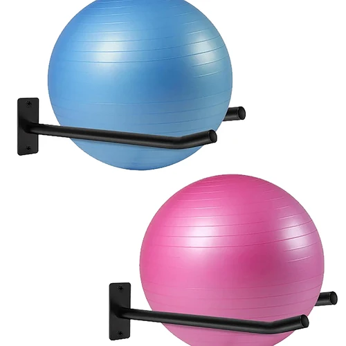 Soporte de bola de Metal para ejercicio, estante de pared para gimnasio, garaje, almacenamiento de estudio, pelota de Yoga para pelota de Yoga/balón de estabilidad/basquete, 2 uds.