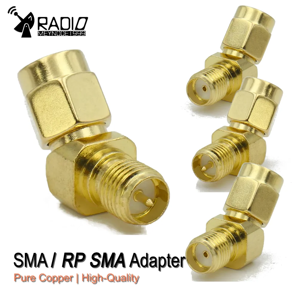 1PCS SMA Male To SMA Female 45 135 Degree Bevel Adapter RP SMA Elbow RF Connector Gold Plated  for WiFi Antenna FPV Drone