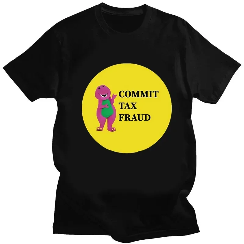 Men Clothing Commit Tax Fraud Summer Short Sleeve Tops Harajuku Kawaii Clothing Kawaii Anime Shirt Ropa Hombre Camisetas