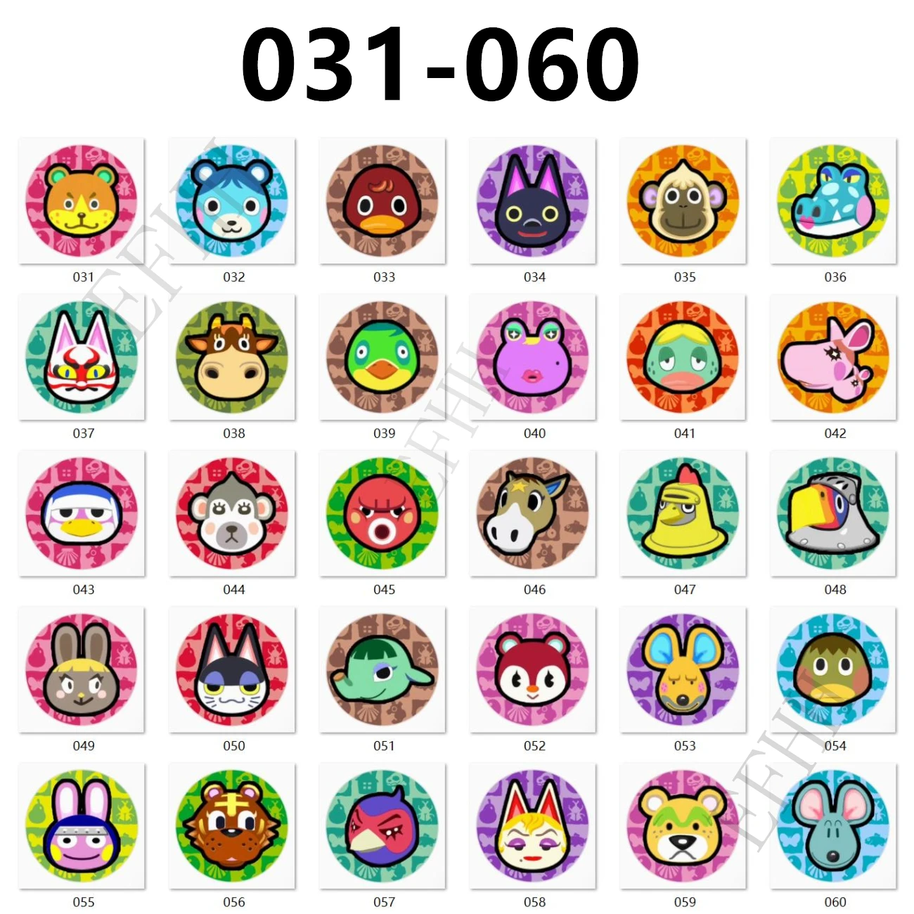 

031-060 Various Amxxbo Card Hot Game Animal Croxxing: New Horizons Various cute roles NS Game Set Collect Mini NFC Coin Cards