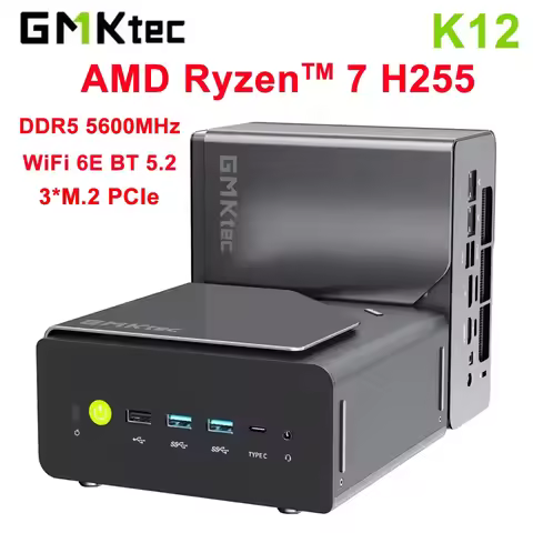 GMKtec NcuBox K12 MINI PC Ryzen 7 H255 DDR5 5600Mhz (Up to 64GB) PCIe4.0 Nvme SSD WIFI6E BT5.2 8K HD Mini PC Diy Gaming Computer