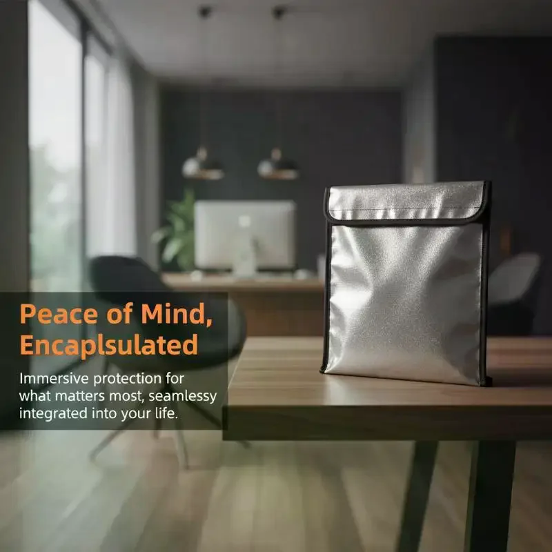 Heat-resistant Document Safe Bag, Waterproof & Fireproof Pouch Large Capacity Storage for Important Papers