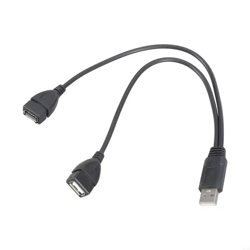 Cabo USB 2.0 Adaptador Divisor Duplo USB: Um para Dois (Fêmea para Dois Machos) com Extensão de Alimentação