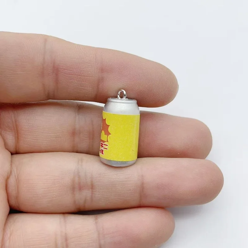 10Pcs Mini Simulation Beverage Can Resin Charms Colorful Imitation Drink Bottle Pendants DIY Earring Keychain Jewelry Making Sup view 4