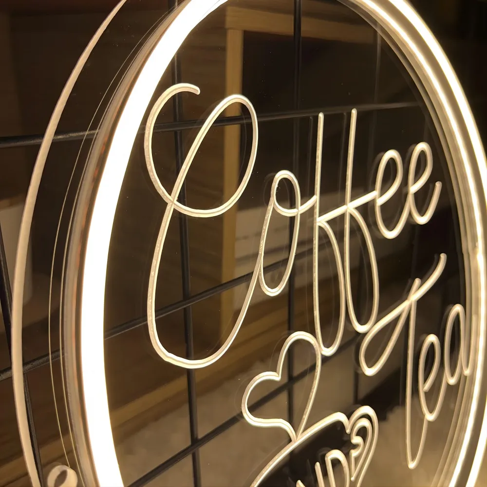 12 Colors Coffee and Tea Neon Sign Grave Custom Personal LED Light For Coffee Bar Teahouse Decoration Neon Sign To Room Wall