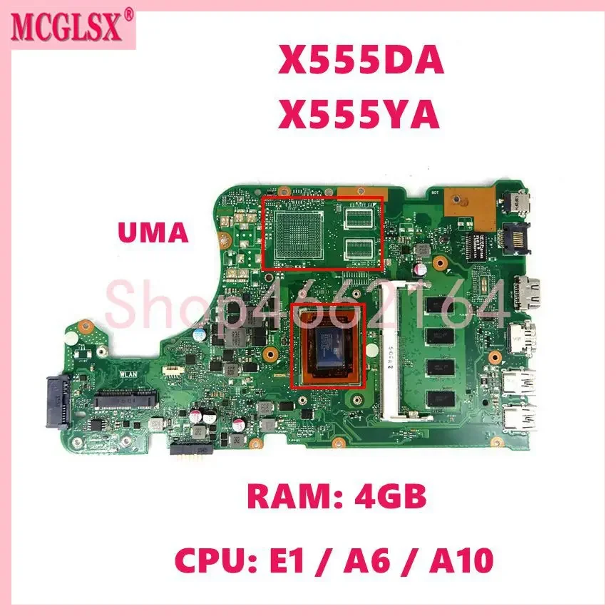 X555DG E1/A4/A6/A8/A10 Mainboard For ASUS X555DA X555YA X555D X555Y X555DG X555YI K555D X555BA X555BP X555QA Laptop Motherboard