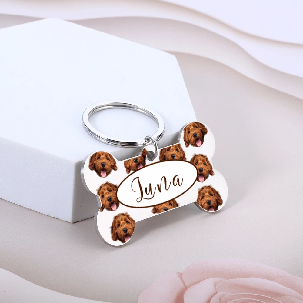 Customized Pet Dog ID Tag Personalized Free Engraved Name Address Kitten Puppy on Both Side Stainless Steel Pendant Pet Collar