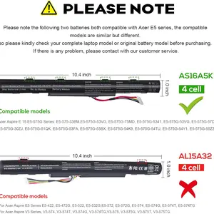 Battery for Acer Aspire, As16a5K, AS16A8K, 4IR19, 66, E15, E5-575, N16Q2, E5-576G, E5-475, F5-573, E5-575-52JF, E5-575g, E5-575-575-33bm, 10 Hauptverkauf Batterie Acer F5 - №4