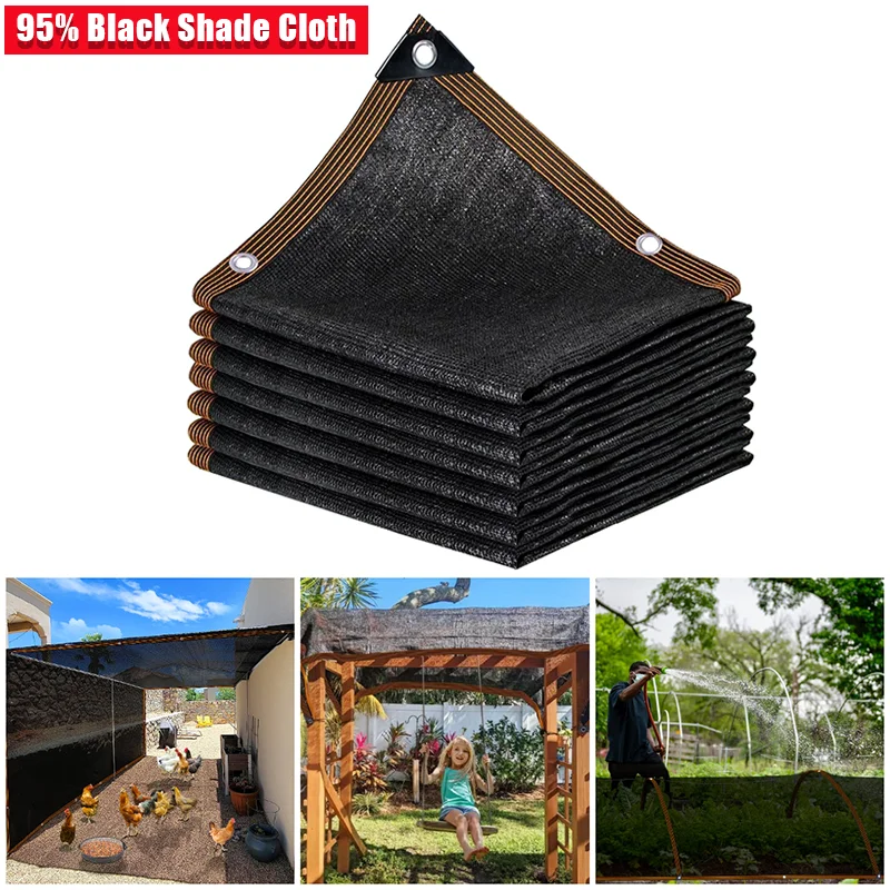 95% Black Shade Cloth 10 x 12 FT Durable Mesh Tarp with Grommets for Plant Pergola Backyard Patio Sunshade Shade Cloth