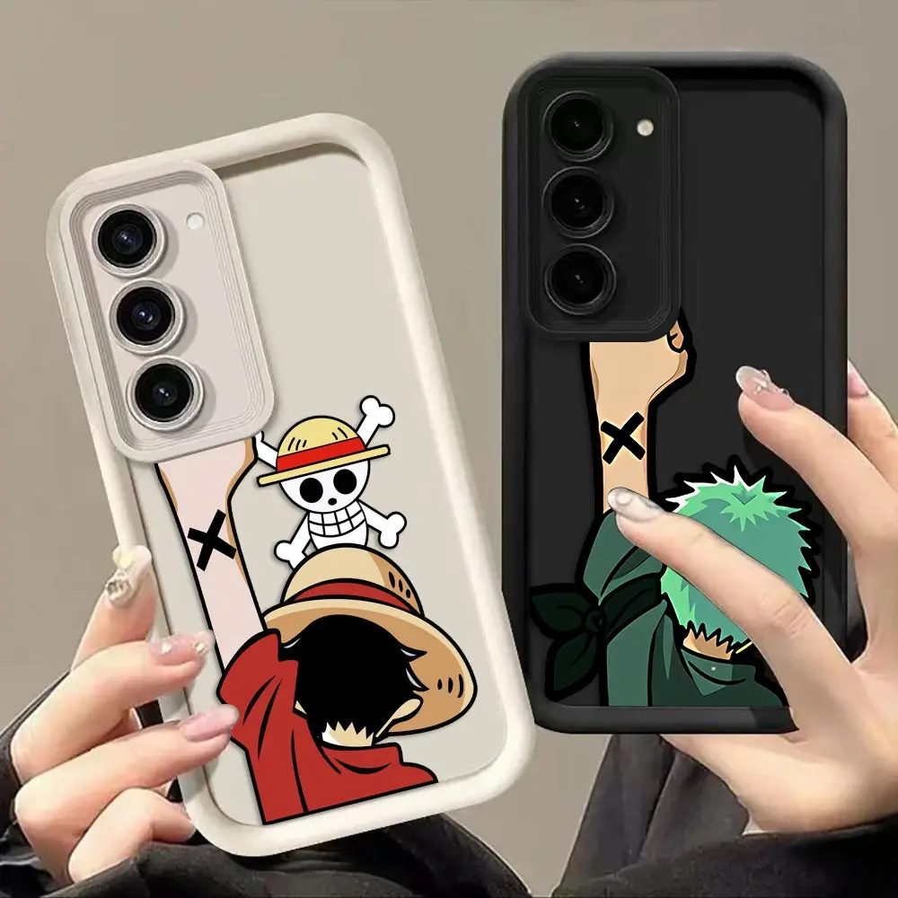 Phone Case For Samsung A13 A14 A15 A16 A17 A22 A23 A26 A27 A32 A51 A52 A53 A55 A56 A57 A72 A73 Cover Cartoon Luffy Zoro Sanji