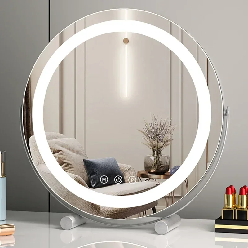 Selfie Cosmetic Table Led Decorative Mirror Luxury Round Vanity Dresser Decorative Mirror Smart Frame Specchio Home Styling